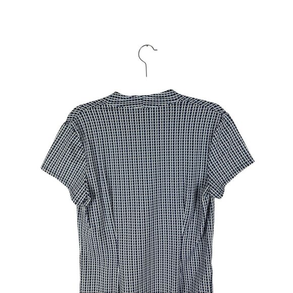 J. McLaughlin Blue Pattern Short Sleeve Dress- Size L - Picture 6 of 7